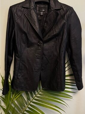 East 5th Black Leather Blazer Jacket